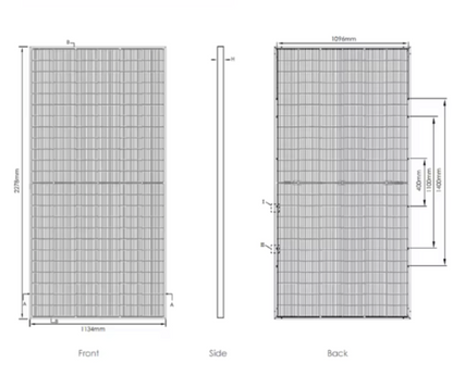 580W N Type Bifacial Mono Solar Panel Double Glass